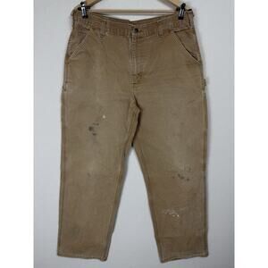 Carhartt Pants Men 36x34 (32) Dungaree Loose Baggy Grunge BRN Work Worn